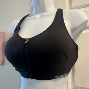 Black Zip Front Sports Bra